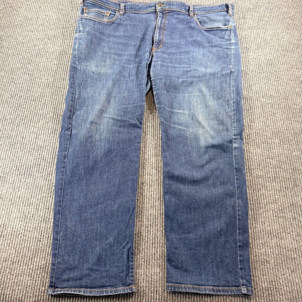 Orvis 1856 Five Pocket Straight Leg Stretch Jeans Mens 46x30 Blue Denim 2ML1